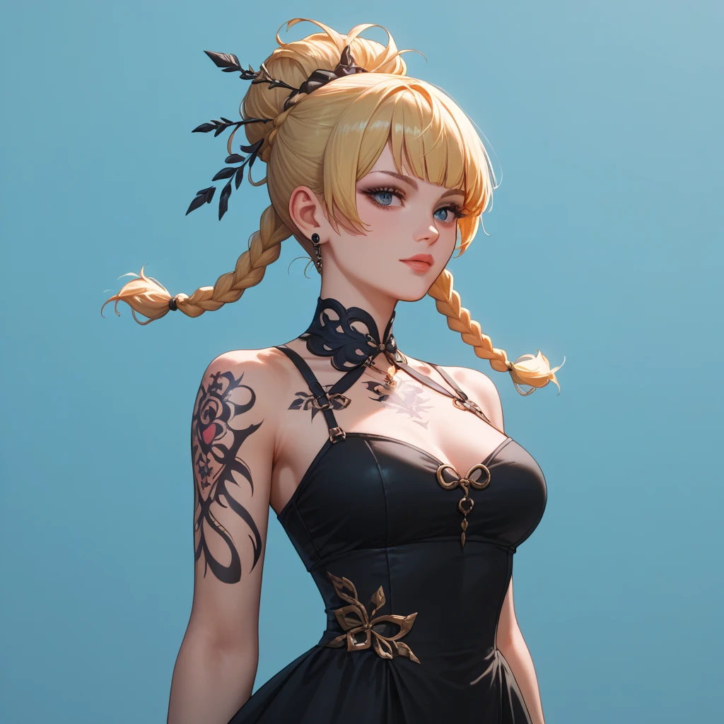 （（（完美figure，figure，Black cheongsam，（（（Yamanaka_this，1 girl, blonde hair, hair ornament, green eyes, ponytail, Hairclip, hair over one eye, ））），（（（wide hips））），S型figure:1.7））），((masterpiece)),A high resolution, ((Best quality at best))，masterpiece，quality，Best quality，（（（ Exquisite facial features，I look at the audience,There&#39;s light in the eyes，I can&#39;t eat，confidence））），（（（Interweaving of light and shadow，huge ））），（（（looking at the camera，from the outside，chubby ass）））
