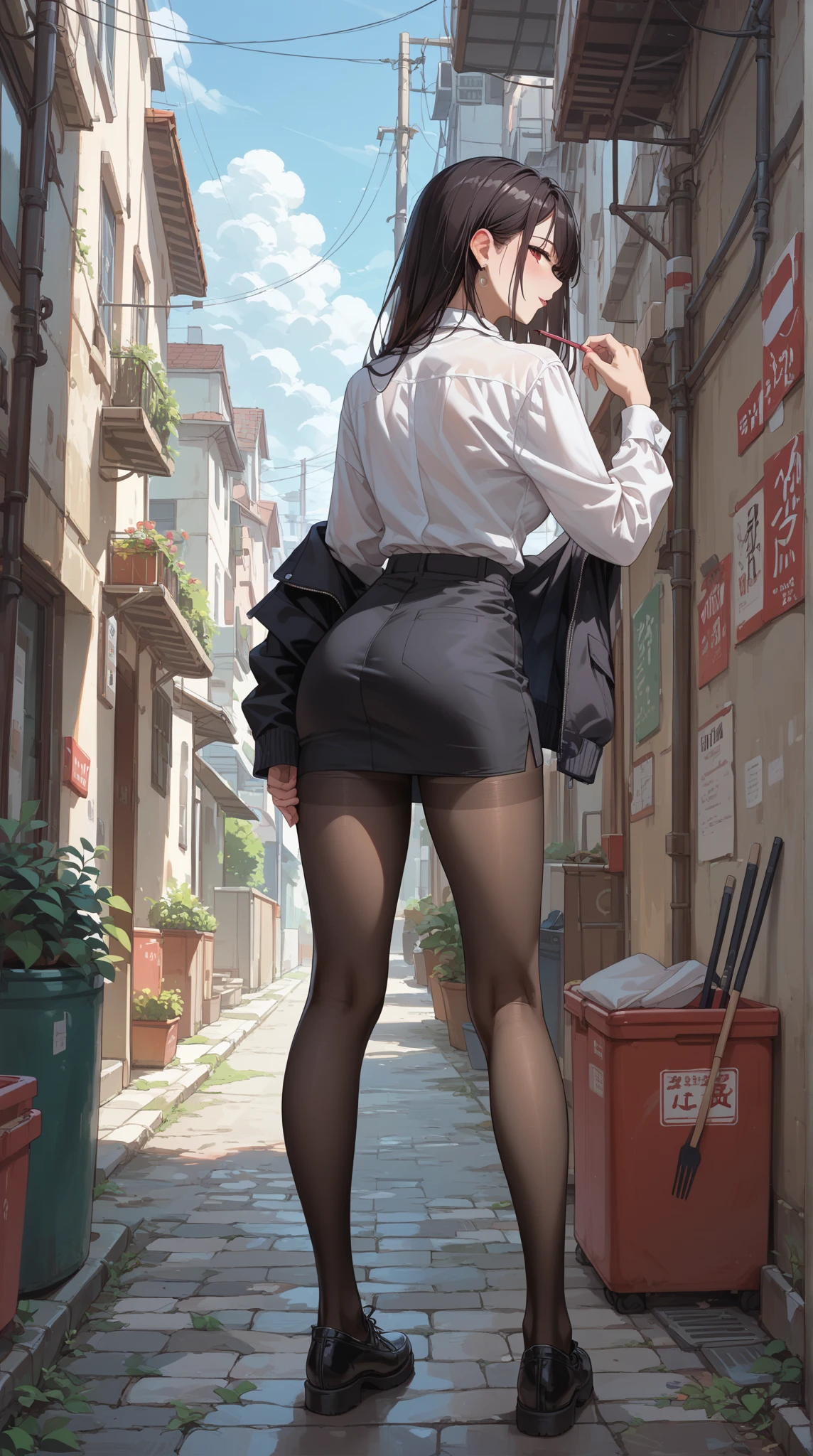 embarrassed from、panties small、Twisting the skirt、tucking up the skirt、opens legs、White Mini Dress、Short dress、panties on、In the street、Show your pants、Open your crotch、Opening legs、Sit up、sitting on
