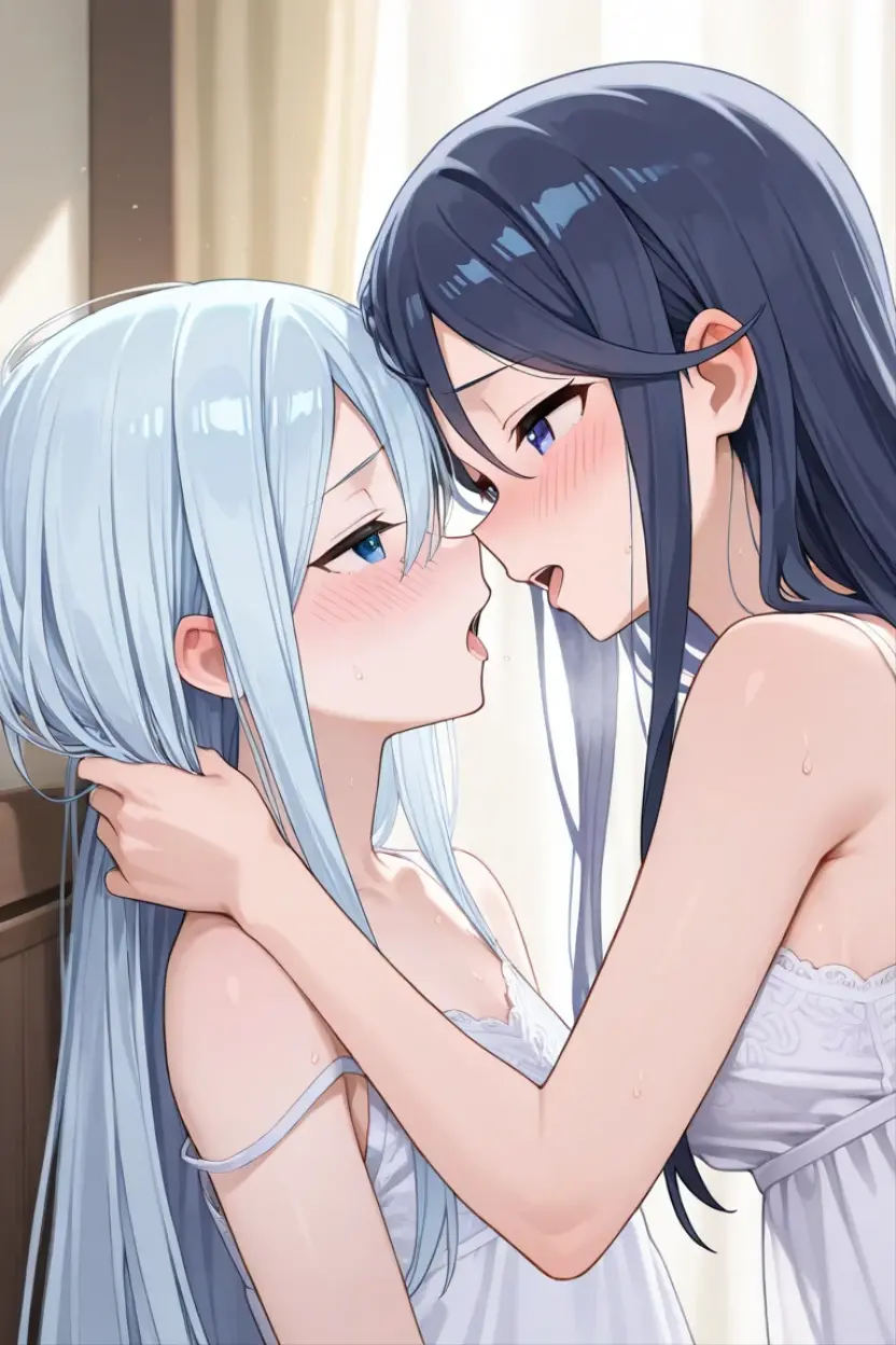 nsfw, (2 girls), (yuri), masterpiece, best quality, 8K, hight resolution, extremely detailed girl, extremely detailed beautiful face, Beautiful skin, shiny skin, perfect anatomy, face focus, side view, two death penalty characters from Japanese anime are hugging and kissing, upper body, standing, (nude:1.5), (crying:1.3), earrings, height difference, kiss, outdoor, execution place, (prison:1.3), (gallows), (audience), crowd, onlookers, dim,