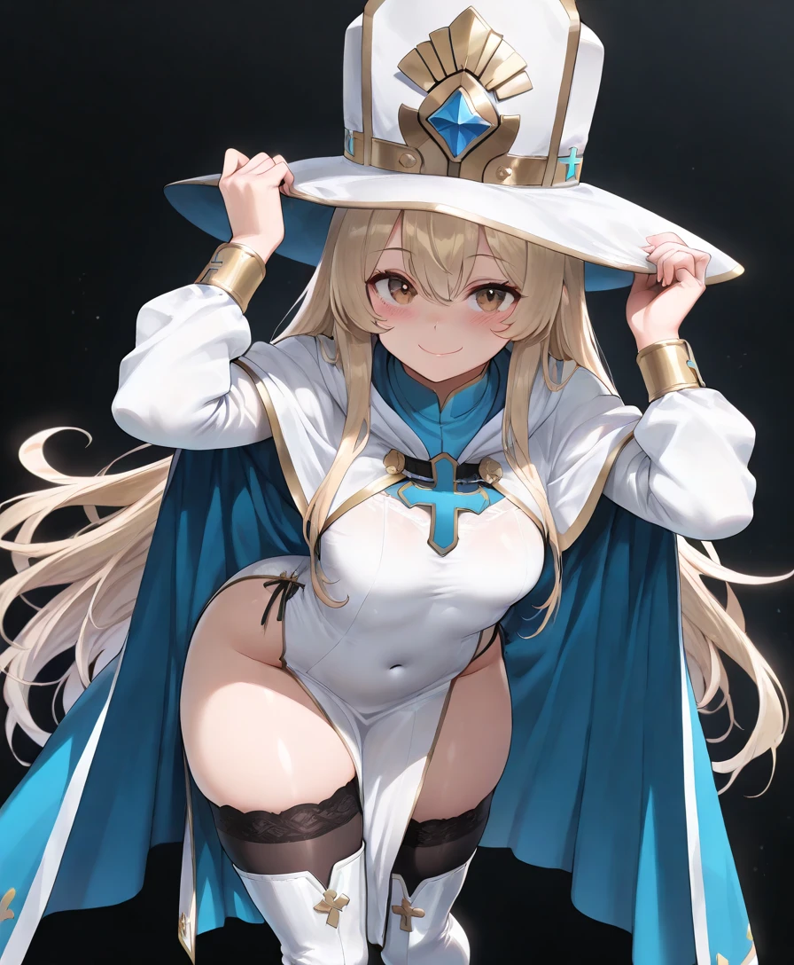 Masterpiece, best quality, yukka uniform, Yukka Ende, blush, smile, crotch close up, open mouth, red dirndle, red silk hat, outside, sky, day, ocean, red small hair bows, blue eyes, 1girl, solo, red skirt, skirt lift, white panties, crotch seam, cameltoe, wet panties