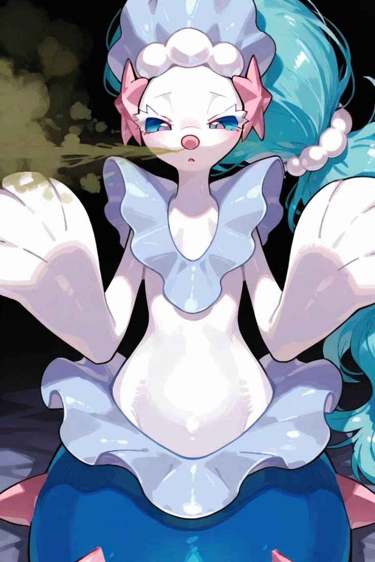 Shiitono,high resolution,high quality,High resolution,（Anime Style）,Beautiful images,Clear images,（Cute Girls）,（1 girl）,（Petite figure,low length,Lori）,whole body（from head to toe）, Blue Hair, blue eyes, Long Hair, Hair between the eyes, bangs,Transformation Heroine（White wetsuit-type reinforced skin）,（Ultra Girl）,（胸元で光るHeart-shaped brooch）,Heart-shaped brooch,（胸元のHeart-shaped broochに触手が吸い付いている）,Attacked by tentacles,Being held captive by tentacles,（Heart-shaped broochから光の粒子が漏れ出ている,Heart-shaped broochから光の液体が流れ出している）,Tentacles are sucking on the crotch,（Love juice is flowing from between her legs）,（Heart-shaped broochが赤く点滅している）,Have a naughty face,It feels good and I&#39;m in agony,Vulgar in a naughty sense,Ecstasy,Profanity,
steam（mist）,Wet,Sweat,Climax,Eyes closed,Watery eye,Mouth open,