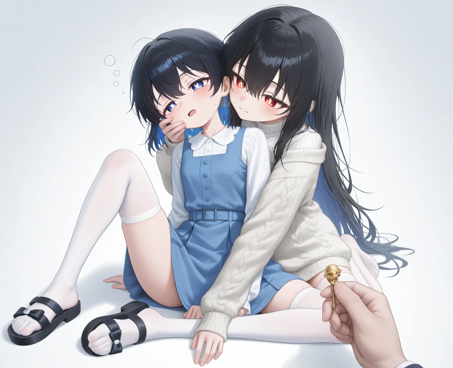 (masterpiece), (best quality), ((ultra-detailed)), (high resolution), (an extremely delicate and beautiful, super fine illustration), official art, BREAK (1girl), (:1.8), (tiny girl:1.6), (8yo)lat chest:1.4), Plump, (Thick thighs:1.8), (big ass:1.5), erect nipples, Huge areola, large nipples, (long nipples:1.4), erect nipples, oily skin, BREAK droopy eyes, (emerald blue eyes:1.3), (bad mood:1.5), (clear face:1.5), (half closed eyes:1.4), BREAK (bob cut:1.3), tired hair, messy hair, blue colored inner hair, Black hair color, (girl wearing round black glasses), BREAK (pajamas:1.3), (white socks:1.5), BREAK (spread legs:1.4), (double peace:1.1), (full nelson fuck:1.4), BREAK (Sweat:1.3), steam, humid, NSFW, BREAK (messy room:1.4), (dynamic angle:1.4), (cinematic angle:1.4),BREAK (1man:1.4), (thick penis:1.9), (smegma on penis:1.5), (tall man:1.8), (fat man:1.6), (huge penis:1.8), (dirty penis:1.9)