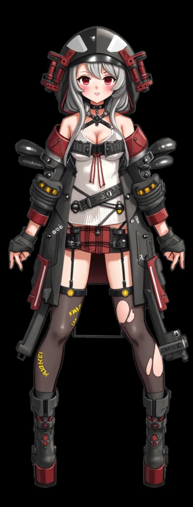 Masterpiece: 1.6, Best Quality: 1.4, Live Image: 1.2, intricate details: 1.2, Graphicsournerv2: 1.2, 1 girl, Very beautiful and cute, Cyber Apparel, A bunch of details, Large thighs, little chest, anime character design(Single background, whitebackground: 1.3), multiple views, Multiple images of the same character in the same outfit: 1.3