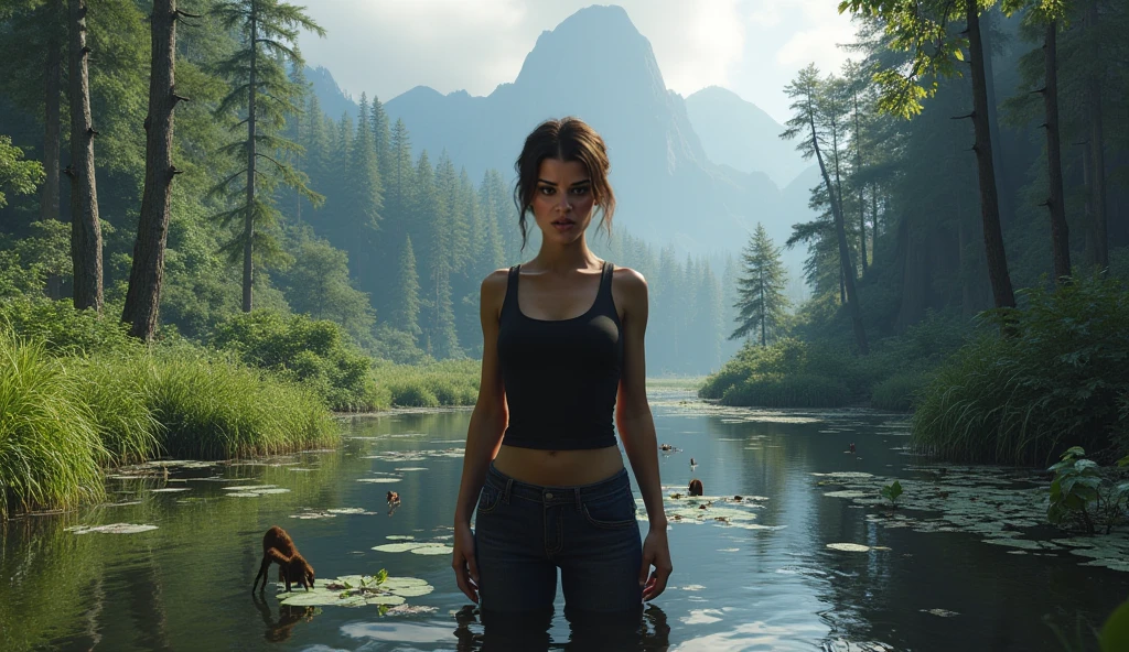 ((8K Ultra Resolution)), ((photorealestic:2.0)), Glossy and sleek, (( 3Dmm)), dramatic lighting, Rain showers, soggy, Transparent with water and see-through, Figures, ((unreal-engine:1.8)), ultra-definition, The ultra-Highres, Fantasy, Dramatic lighting, Lights falling in the rain showers, Raining, Refinement,Fantastic proportions of body, perfect body figure,