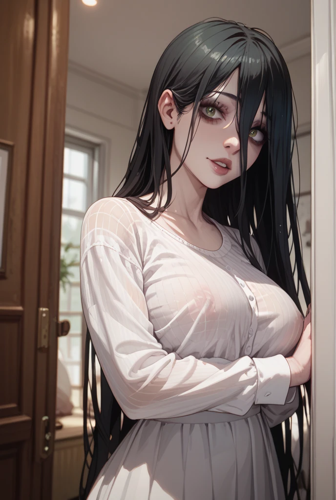 ((32 year old adult woman)),Adult Women's Clothing、The whole picture、One long black head of hair、Standing、at hotel's room、Eyes are brown、((Angry look))、Liquid dripping on the lower body、((Close your eyes and be patient)） ,Love juice,Forced orgasm,Squirt,Penetration ,Ecstasy