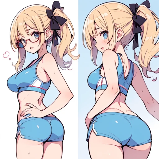 score_9, score_8_up, score_7_up, score_6_up, score_5_up, score_4_up,
BREAK
1girl, blonde hair, ponytail, blue eyes, police cap, smug, black choker, spoken heart,
BREAK
solo, standing, cowboy shot, medium breasts, thick thighs, arched back, leaning forward, arms, bikini ,behind back,
BREAK
blue background, simple background, flat color, big tits,mujer con micro bikini,big breats,