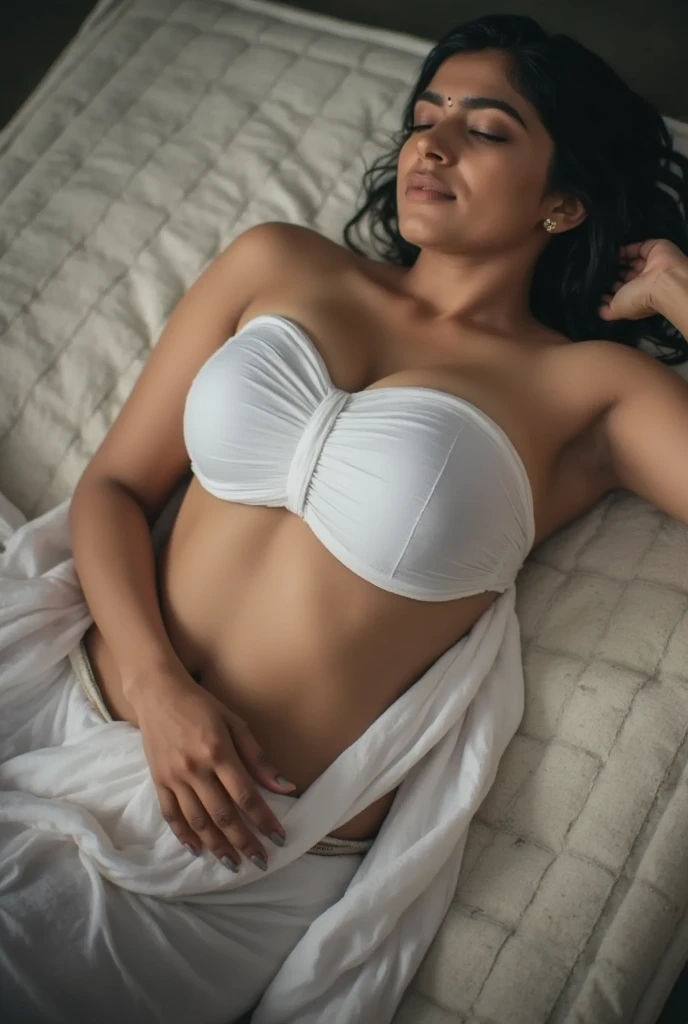 lavanya , closeup face, potrait, face close up, ((cottonbikini)), in bedroom, ultrarealsitic, body closeup, close up body shot, cleavage and navel, milf, looking at viewer, masterpiece, ultrarealistic, ((fair skin)), free shaggy hair, high quality