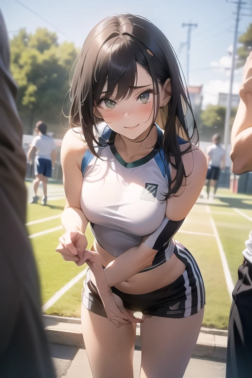 Luminous body,nsfw,Cloudy juice、股からCloudy juice、Estrus、Bukkake、masterpiece, Highest quality, High resolution,
(figure:1.4), (Beautiful attention to detail),
One girl、Medium chest,
break (Bike Shorts,White tank top, )
running,
neutral,haze,
Embarrassing,Fuller lips,
Wet body, Wet clothes,
blush,
break track and field,