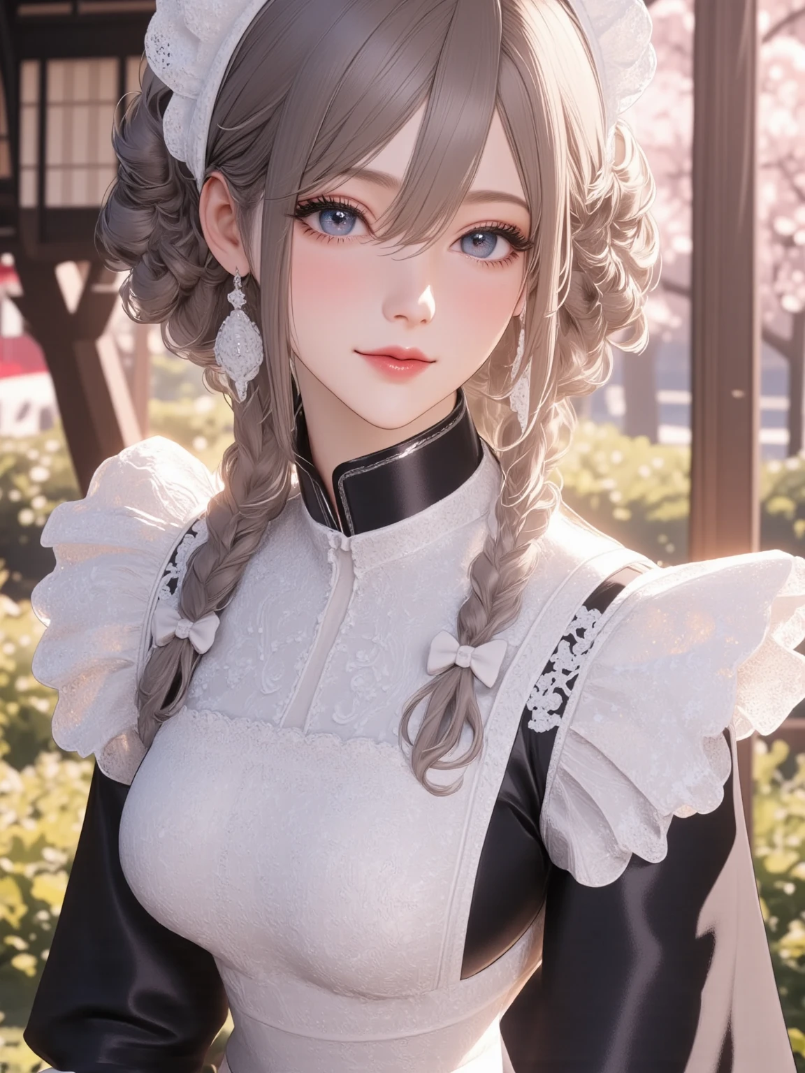 white hair, twintails, heart ahoge, heart-shaped pupils, rabbit ears, fake animal ears, ray tracing, first-person view, highres, high quality, anatomically correct --auto --s2
