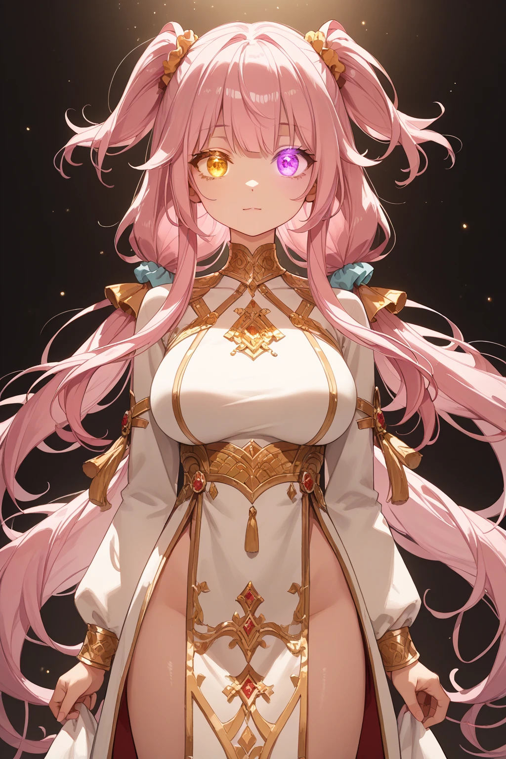 Dark-skinned female characters,Fine quality illustrations, best quality, かわいいgirl,beautiful girl、Clear face、 girl、Green pupils,blush、Perfect hands、thigh、Long hair and big waves、Red hair、Large Breasts
