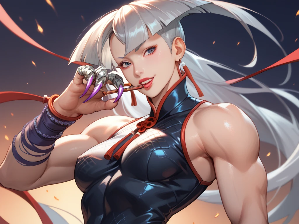 tchibi、Realistic 3D rendering of a gothic loli cat girl, Surrounded by lightning, big muscle, full body photo shot, hyper realisitic