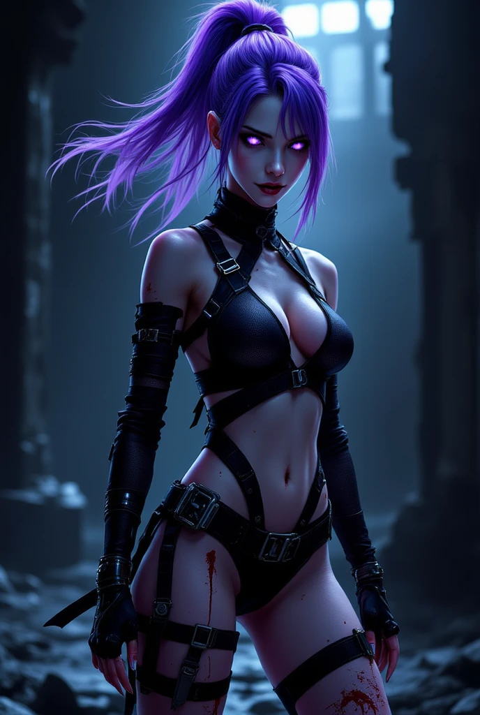 8K,Wrathful Werewolf of the Underworld,attack with sharp claws,purple eyes,Violent and strongly cracked abdominal muscles,sharp wolf fangs,gray and purple hair,black combat pants,masterpiece,Photorealistic RAW photos of the highest quality。bright colors,rich colors, Backlight, cinematic lighting, film grain, to be born, 50MM lens, Nikon D850,super realistic skin,fantasy art,character art,ultra high resolution,realistic scale skin,Perfect hand shape,dark underworld wasteland,