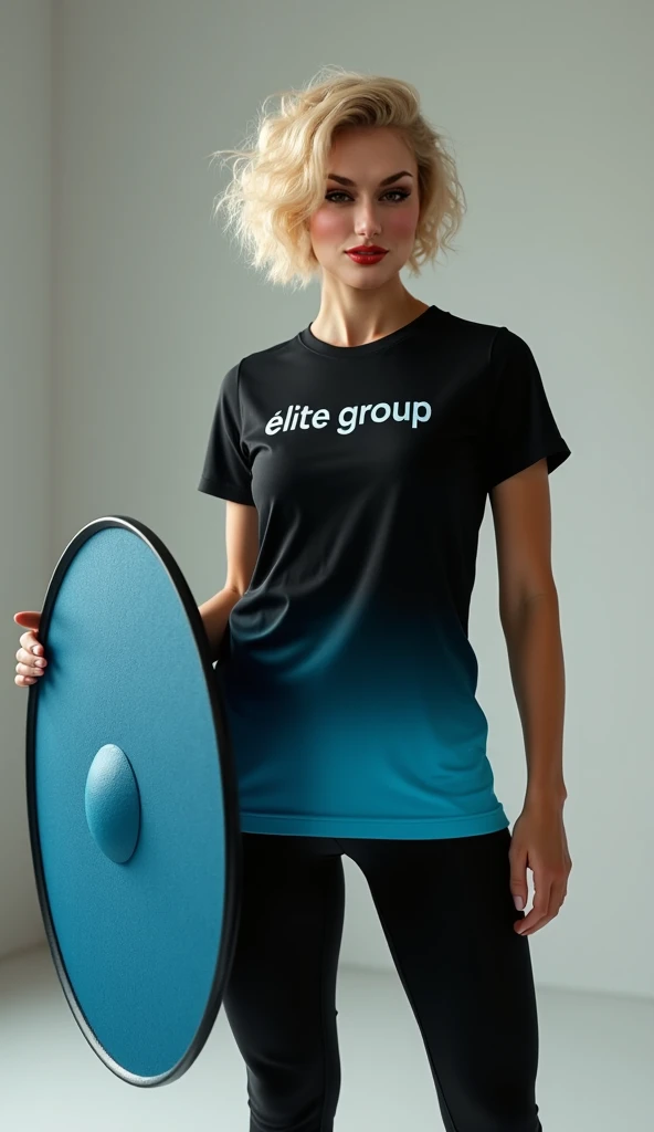 t-shirt mock-up, model wearing plane white t-shirt, close up