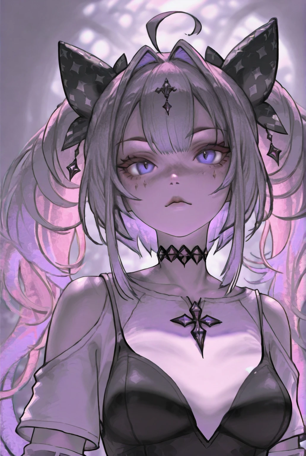 pen_sketch_style, 1girl, solo, ink, detailed face, puffy lips, gothic make up, beautiful woman, sketch, gigantic breasts, frilled dress,huge cleavage, seductive smile