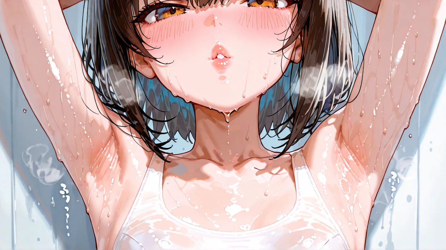 (Best quality, 8k, 32k, Masterpiece, UHD,:1.2),RAW, 1girl,ultra cute , natural lighting,transparent shining eyes, 20yo,medium breast ,fair complexion ,flushed face, dynamic angle,, (ecstasy:0.8) ,(slut:0.8), (vulgarity:0.8), (fucked silly:0.8),(steam:0.8),,(trembling:1.3)), ,sweat,seductive, blush, ,, nsfw, Closeup face, face Closeup, head shot, White Background, shiny, medium hair, (lace bra)