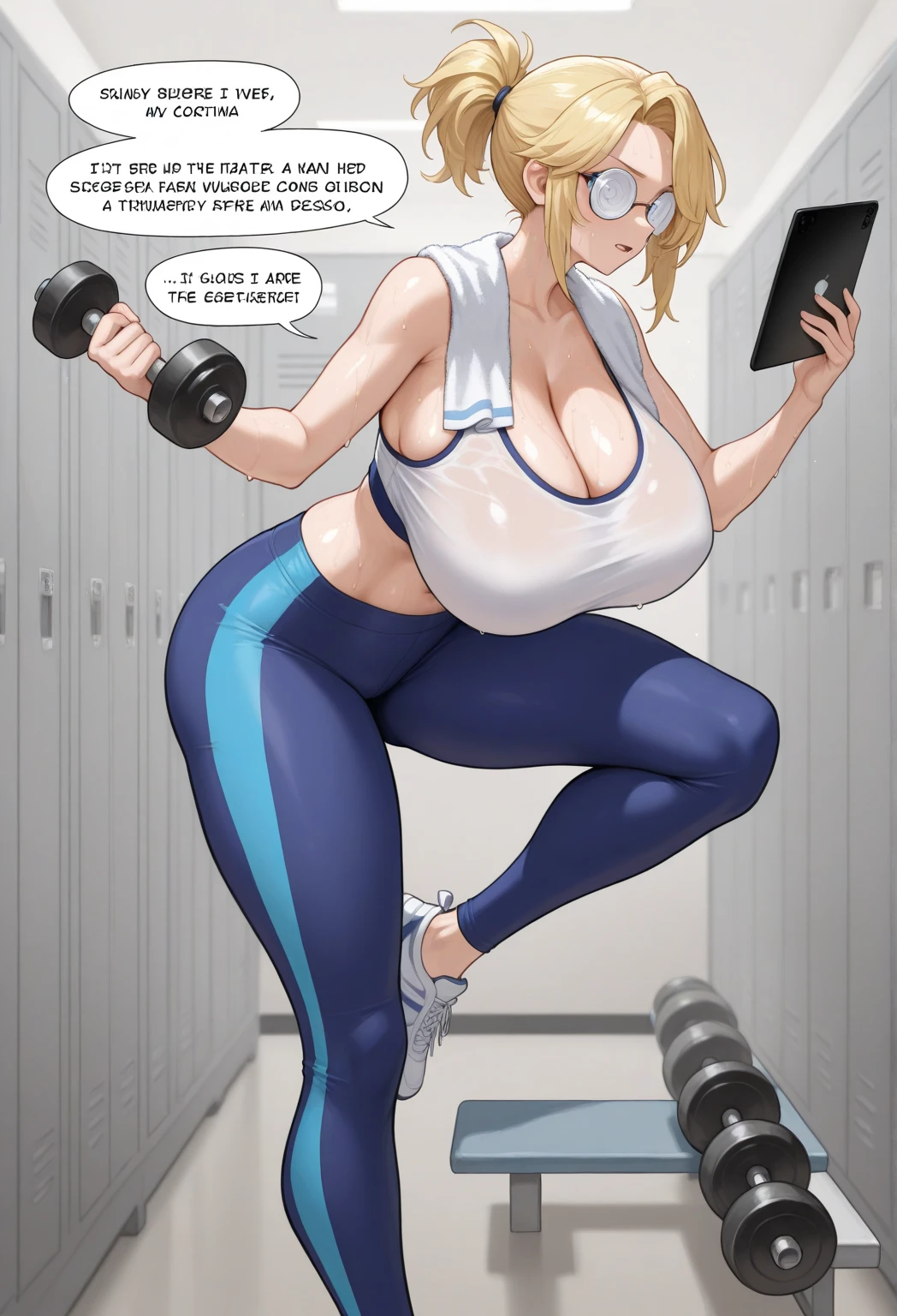 Margot Robbie, blond hair, full body shot, in a light laboratory, wearing bussiness clothes, working out, full body shot, full body (picture taken from far) Regarder le spectateur (Tout de suite, messy, Epic Milf Character Composition, full body shot, detailed environment, facing viewer, sourire, seductive smile, (8k, Photo brute, Highest quality),(epic realistic:1.5), posture dynamique, erotic face (detailled eyes:0.8), (Highest quality), (meilleure ombre),Intricate details, cinematic,((peau:1.4)),interior (Hdr:1.5),Detailed, (glowing lighting: 0.7), Masterpiece, Photo RAW portrait en pied, Des yeux captivants, Bright details, Tight lips, (High Skin Detail), (teinte: 0.25), (vente: 0.66), Key lighting, (backlight: 0.4), Profondeur de champ moyenne, Canon 5d, Objectif 50mm, f/4 ouvertures, (Ultra-detailed, Complex detail), mise au point nette, 4K, Absurde, Grain de film 8mm, flirting with camera, model body, big breasts, C-cup breats, smiling, looking directly at camera, natural lights, detailed environment,