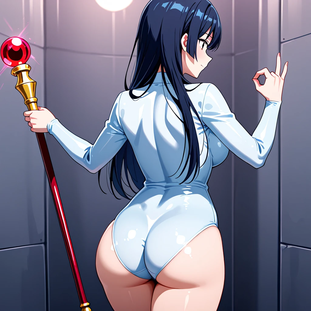 An anime-style artwork depicting acheron from the game Honkai star rail.
Tags: acheronhsr, anime, detailed eyes, detailed lips, tight bikini, smiling expression, intense gaze, glowing emblem on hand, dynamic pose, indoor, nightclub, pole_dancing, standing on podium with a dance pole, stripper, pole dancer, vibrant colors, digital art, high-resolution, professional quality, gigantic breasts, curvy, cowboy shot, (gigantic breasts: 1.4), (purple eyes: 1.4), (blue hair: 1.6), short hair, curvy ass, (big butt : 1.4), (bubble butt : 1.4), from behind, back view