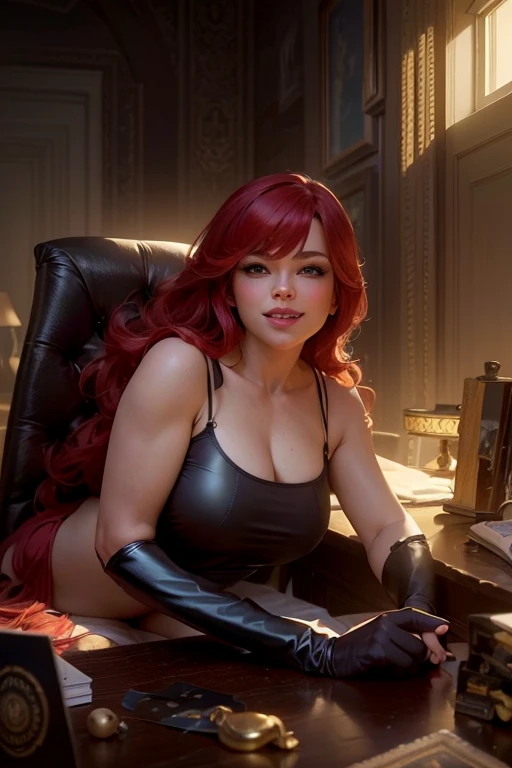 ((melhor rosto))1 garota,38 anos de idade , red hair , corset, calcinha apertada,cor purple, recorte decote, Obra de arte, realista, high resolution, alta qualidade, mais alta qualidade, melhor qualidade, ultra detalhado, extremamente detalhado