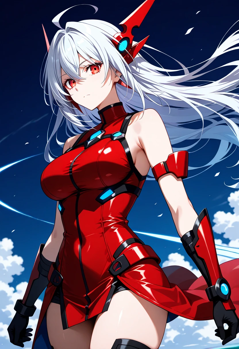 Close-up of a man with long hair dressed in red, Zerotwo, Red armor, Anime manga robot!! Anime girl, anime girl of the future, Anime girl with long hair, mecha asthetic, girl in mecha cyber armor, Sakura Haruno, anime mecha aesthetic,, Best anime 4k konachan wallpaper
