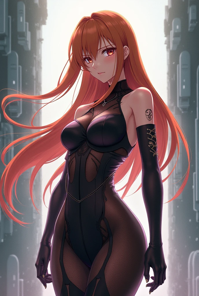 1girl, solo, red hair in loose waves, green eyes, heart-shaped face, freckles, skimpy black latex clothing, charm bracelet, delicate jewelry, neutral background, relaxed and casual, femdom, dominarix, looking down, findom, looking down, standing, charming, sophistocated