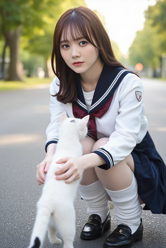 She is creampied and semen overflows from her vagina.、a large amount of semen、Sperm、