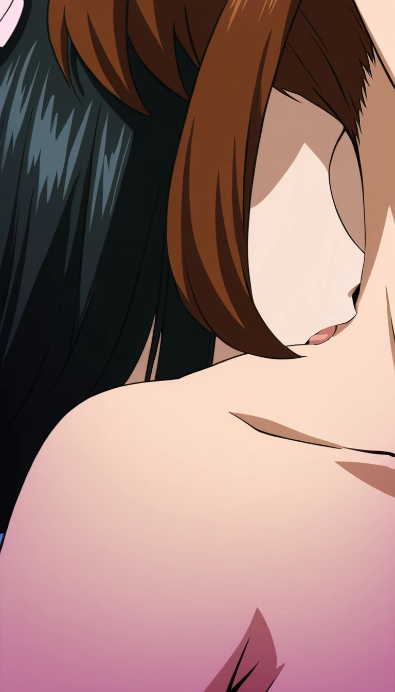 (nsfw:1.5),{{Masterpiece}},{Detailed and beautiful depiction},Official Art,1Man Beautiful Adult Woman,Megurine Luka,Pink long hair,blue eyes,Larger breasts,Pink nipples,Sex in a school swimsuit,Subjective point of view sex,From the back,Beautifully detailed pink vagina,My heart is beating,{Embarrassed facial expression},On the bed
