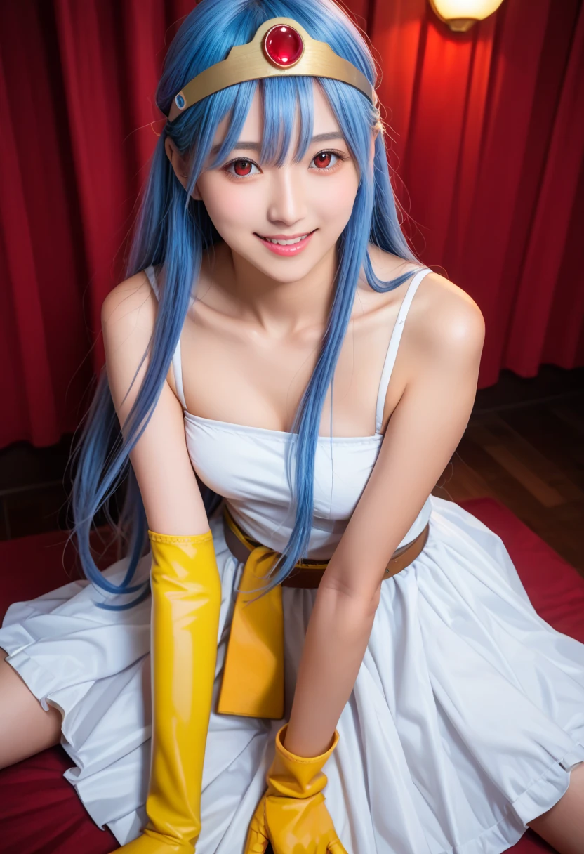 (8k、Raw photography、Highest quality、masterpiece:1.2),(Black Hair、Dark Eyes:1.9),(:1.6)、View your audience,Viewed from the front,White skin,(:1.4)、(Tight waist:1.6)、(Clothes that accentuate the shape of the breasts:1.4)、(Big Breasts :1.6)、Slim figure、Ultra-high resolution,beautiful,beautiful fece,(One person、No background:1.9),whole bodyボディー,Japanese women,(reality的:1.37)、Photon Mapping,reality、(-faced and cute: 1.4)、(Cute Smile: 1.8)、(Round face: 1.8)、Radio City、Physically Based Rendering、Depth of field rally background、photograph, (I can see your knees、Thigh close-up:1.8),(:1.6),whole body、Great quality