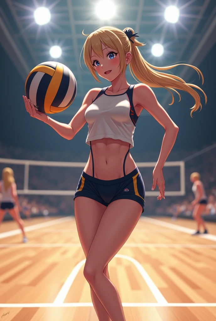 high quality,HD,16k,sharp lines,1 girl,Female beach volleyball athlete ,cute face, large breasts, nice legs,At the beach volleyball venue,focus girl,detailed beautiful face,detailed clothes,beautiful eyes,cool,dynamic angle