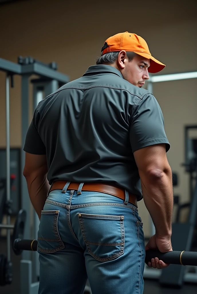 handsome man ohwx, ohwx man, alan ritchson, muscular full body, veins, bodybuilder, beard, shirtless, high definition, highly detailed. Black jeans (((backside))) (((Big butt)))