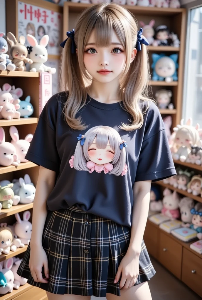 Beautiful illustration、top-quality、超A high resolution、Professional、Cute little girl s、a junior high school student、Open your mouth wide、put out the tongue、stick out your chin、full body Esbian、Put your hands on the desk、Standing