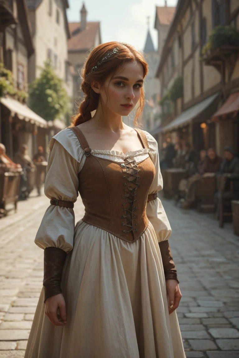 medieval girls, In a medieval city, posing for medieval girls, Medieval clothes