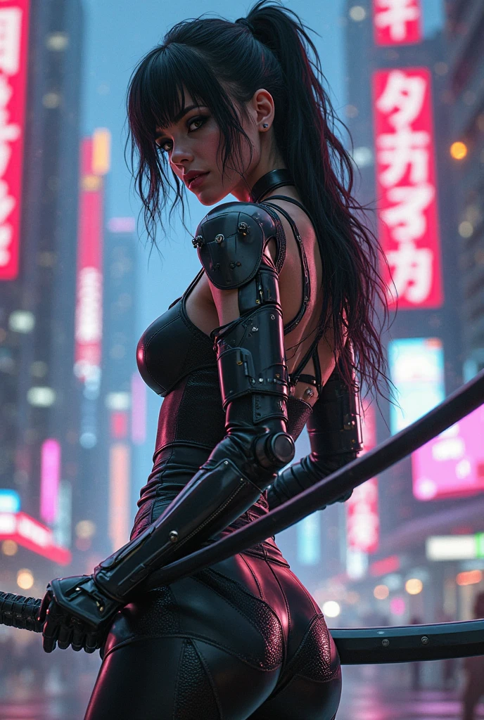Beautiful female in futuristic attire holding a sword, in the style of movie still, snapshot realism, light green and white, fujifilm eterna vivid 500t, chinapunk, cyberpunk realism, poolcore --ar 73:111 --stylize 750 --v 6