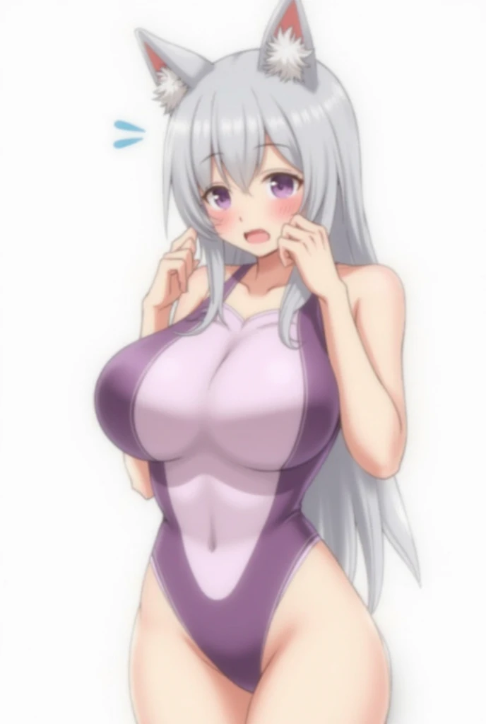 1girl, 1child, , 9years old, cowboy shot, model posing, perfect anatomy, chloe, dark_skin, long_hair, pink_hair, yellow_eyes, hair_between_eyes, bangs, harf_updo, one_side_up, (regulation navy blue one-piece swimsuit), gigantic breasts, huge breasts, large breasts, naughty smile, bedroom, anime, anime screencap,