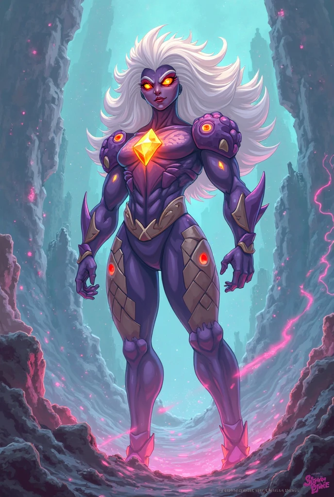 Jasper,long white hair,orange skin with red tattoos ,yellow eyes ,muscular, gem as a nose, swoll, Standing, smile, crazy eyes, upper body, close up,
JasSui,((black and Burgandy bodysuit with diamond insignia)), bare shoulders, red boots
beach, nighttime, stars,
(insanely detailed, beautiful detailed face, masterpiece, best quality)
<lora:Jasper-10v3:0.9>