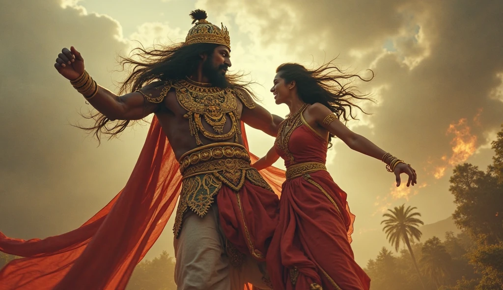 Generate a realistic image of kurukshetra war in Mahabharatam