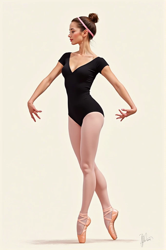 ballerina Natale portman wearing a black leotard dancing in a liminal white room