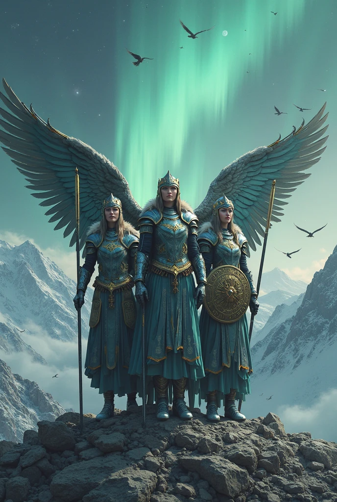 8K, ultra-high-definition picture quality, a group of wing-waving archangels are fully armed to rush from the sky to the ground, large scene, wide-angle lens, panorama, dark style, light and dark, movie lighting, perfect facial features, exquisite facial details