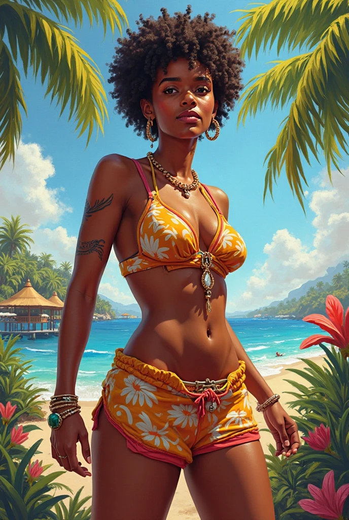 A barefoot Brazilian woman.