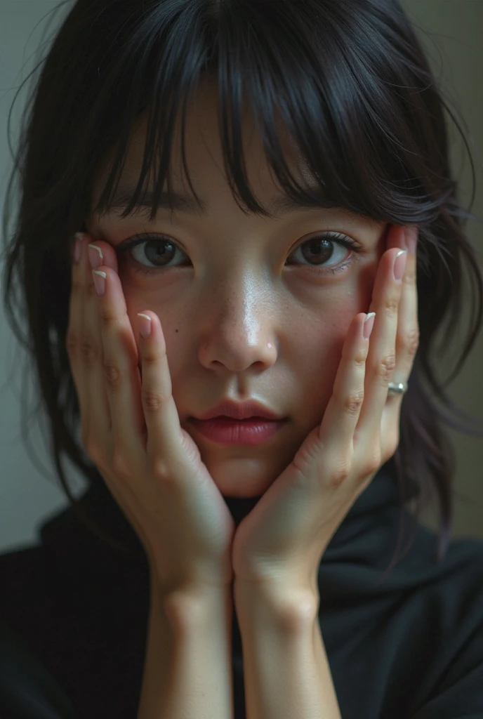 ((Full nudity:1.0)),Cute Japanese Women Photos, Little Woman, 20-year-old, Beautiful and perfect face, brown, Beautiful Face, thin: 1.2, (photo Realistic:1.4), (hyper Realistic:1.4), (Realistic:1.3),
(Smoother lighting:1.05), (Improving the quality of cinema lighting:0.9), 32k,
1 Girl,20-year-oldの女の子, Realistic lighting, Backlight, The light shines on your face, Ray Tracing, (Bright light:1.2), (Improvement of quality:1.4),
(Highest quality Realistic textured skin:1.4), fine grain, Detailed face,
(tired, Sleepy and happy), (smile:0), Face close-up,
(Accentuates body lines:1.1), (Enhances the beauty of skin texture:1.1)