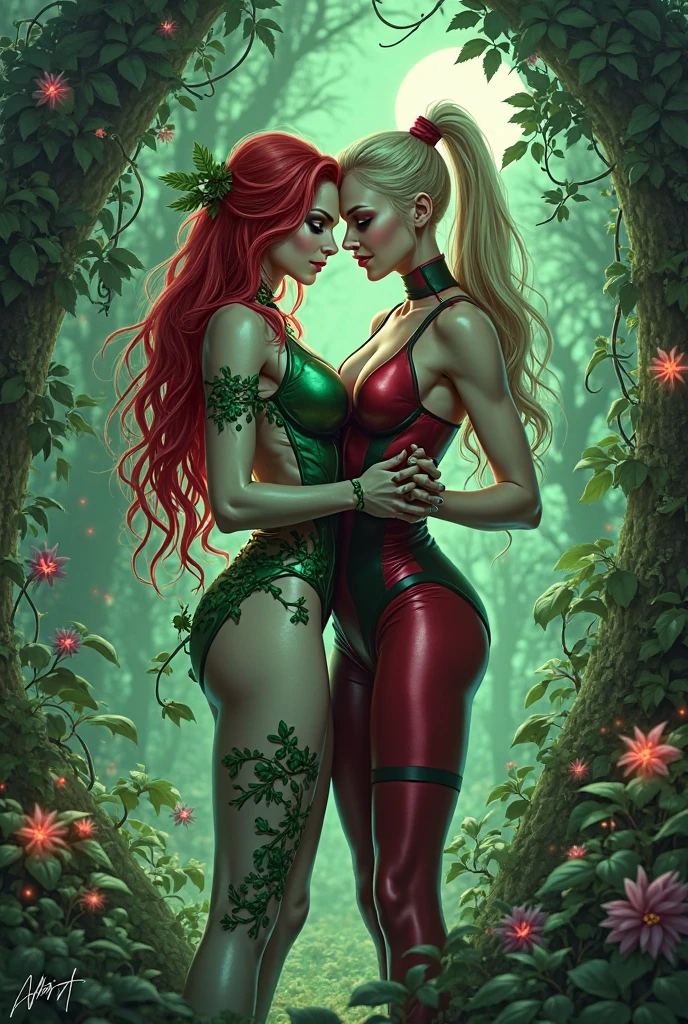 Poison Ivy using her vines to tie Harley Quinn up in the bedroom --auto --s2