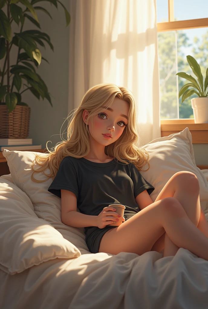 melancholic, quiet, calm, bright, masterpiece, best quality, 1girl, (JinxLol: 1.2), (ultra photorealistic:1.3), (masterpiece: 1.4), best quality, ((realistic)), high quality, ultra detailed, ((real image)), ((realistic skin)), ((realistic face)),(illustration: 1.05), (beautiful:1.05), (beautiful:1.05), (beautiful detailed eyes:1.05), (cinematic light:1.1), full body, accurate proportions, 18-year-old girl, skinny model lying next to bed, multicolored hair fluttering in the wind, tulle, long legs, feet slightly open, buttocks, blush, shyness, collarbone, abdominals, double weave, beautiful and delicate face, fair skin, real skin, (face detail), pores, ultra high resolution, 8k, parameters Best quality, masterpiece, super high resolution, (Realistic 2.0), Read more, detailed skin, transparent panties, wide smile, white teeth, full voluminous hair, perfect and good thoughtful eyes, girlfriend, beautiful, beautiful, flowers, studio lighting, jorrog interior, pillows, strawberry print, watermelon print