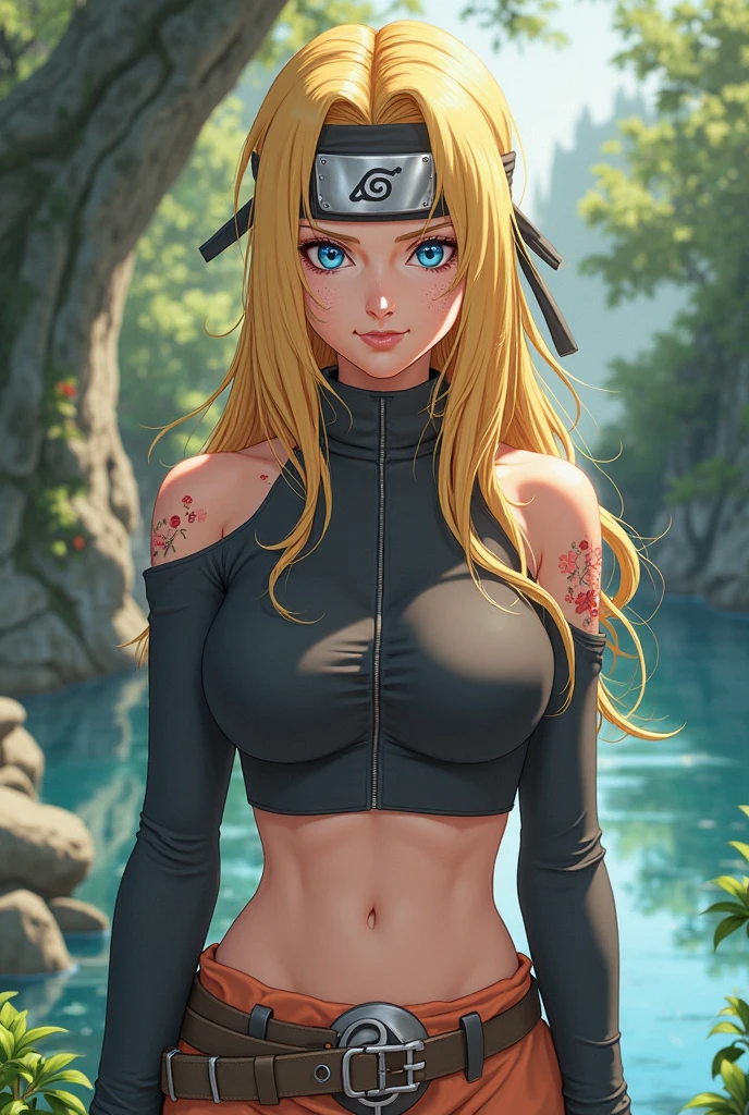 generate Naruto from naruto anime, best quality, masterpiece, 1girl, (solo:1.1), raytracing, ultra detailed, 8k wallpaper, wide hips, tsundere face, large breast, ninja headband. (long hair:1.1),yellow hair, ((blue eyes)), looking at viewer, collarbone, orange strapless bra and kimono, cleavage, female, at hotspring. cat whiskers cheek, sit and spread legs, blue whirlwind on hand ((rasengan)), (masterpiece, best quality:1.2),(8k,highres,RAW photo,realistic,photo-realistic:1.3),(detailed skin texture,detailed cloth texture,beautiful detailed face:1.25),professional lighting,photon mapping,beautiful soft light,radiosity,physically-based rendering,model shoot style, model shoot style, (extremely detailed CG unity 8k wallpaper), full shot body photo of the most beautiful artwork in the world, complex 3d render ultra detailed, looking at viewer, 50 yo, milf, wet hair, real human skin, vibrant details, hyperrealistic, beautiful, octane render, 8k, best quality, masterpiece, an extremely delicate and beautiful, extremely detailed ,CG ,unity ,wallpaper, (realistic, photo-realistic:1.37),Amazing, finely detail, masterpiece,best quality,official art, extremely detailed CG unity 8k wallpaper ,extreme detailed eyes, (perfect face), shiny skin, colorful, highest detailed, vibrant colors, ultra high res, (high contrast), intricate, lens flare,