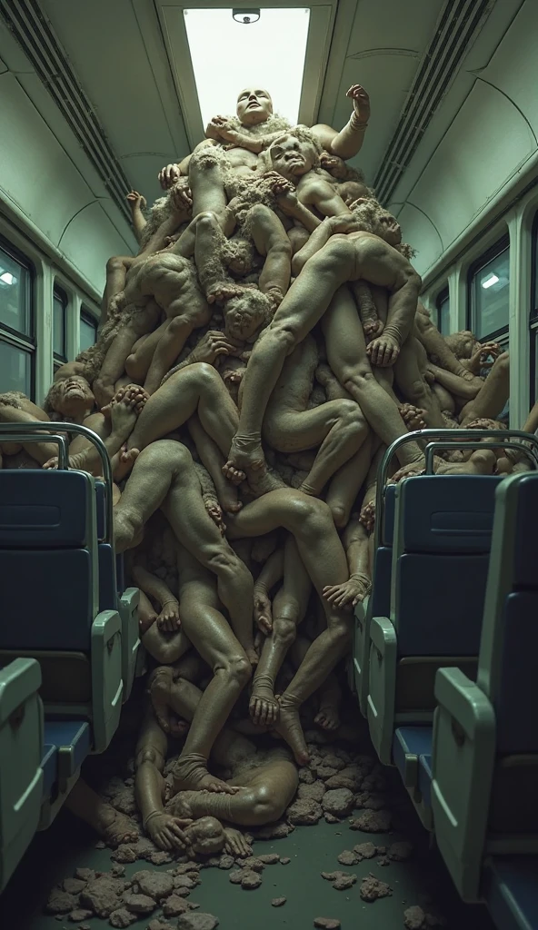 A fat man, 185 cm tall, lies on the floor in the lobby of the Moscow metro, and on top of his fat belly and chest stands a crowd of women and children in winter boots and shoes. At the same time, the fat man lying on the floor, naked torso, and on his belly there are people standing on him, leave dirty marks.