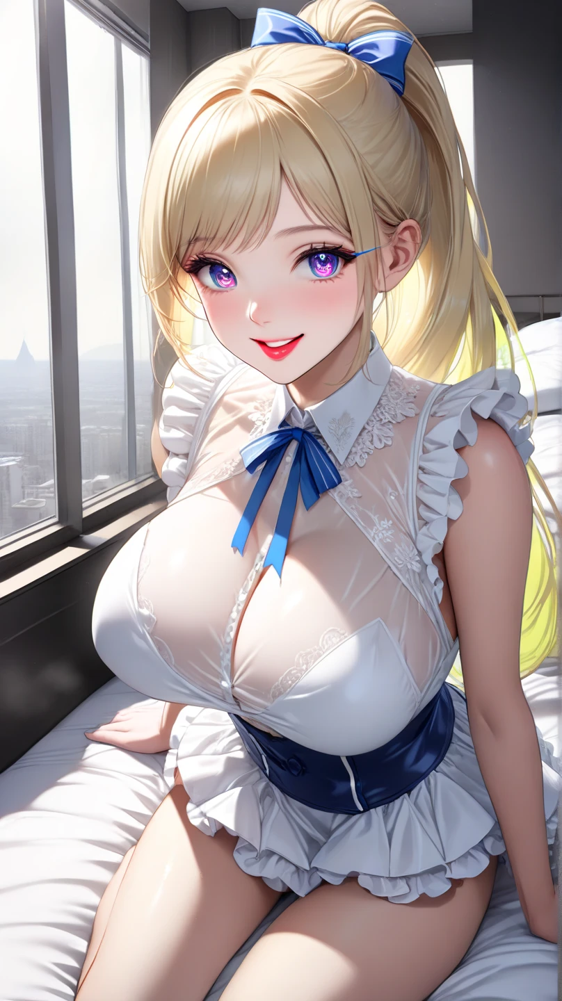 Late night hospital room with curtains closed、Lights out time、Sexy Nurse、Grinning、huge tight milf、 sneak into bed、POV
