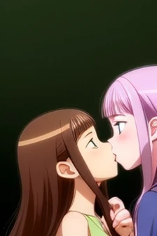 there are two pictures of a man and a woman kissing, kissing together cutely, realistic!!, at pixiv, happy!!!, top rated on pixiv, [ 4 k digital art ]!!, けもの, kissing together, pixiv, zerochan, popular on pixiv, exciting illustration, pixiv 3dcg, rule 34, bangs,brown_hair, long_hair,red eyes,lipstick,makeup,