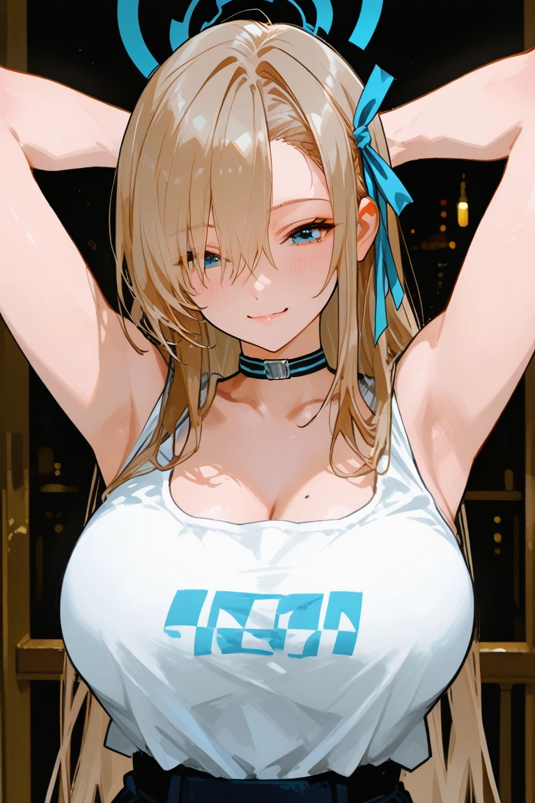 top-quality、Top image quality、masterpiece、girl with((18year old、Tattoo of the heart symbol on the right shoulder、Black Navel Tank Top、White pants、Best Bust、Bust 85、a blond、poneyTail、Blue eyes、open chest wide、Happiness、Chain Accessories、Black wristband on wrist、all fours pose,A slender、whole body Dripping wet))hiquality、visualart、Background with((City at night、Sateen、lightning bolt))、masutepiece