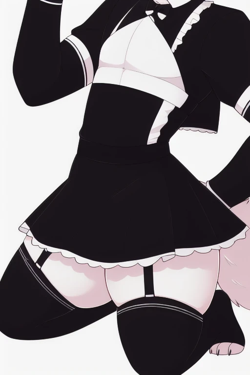 Sumi Sakurasawa in maid uniform with low neckline and bare shoulders 