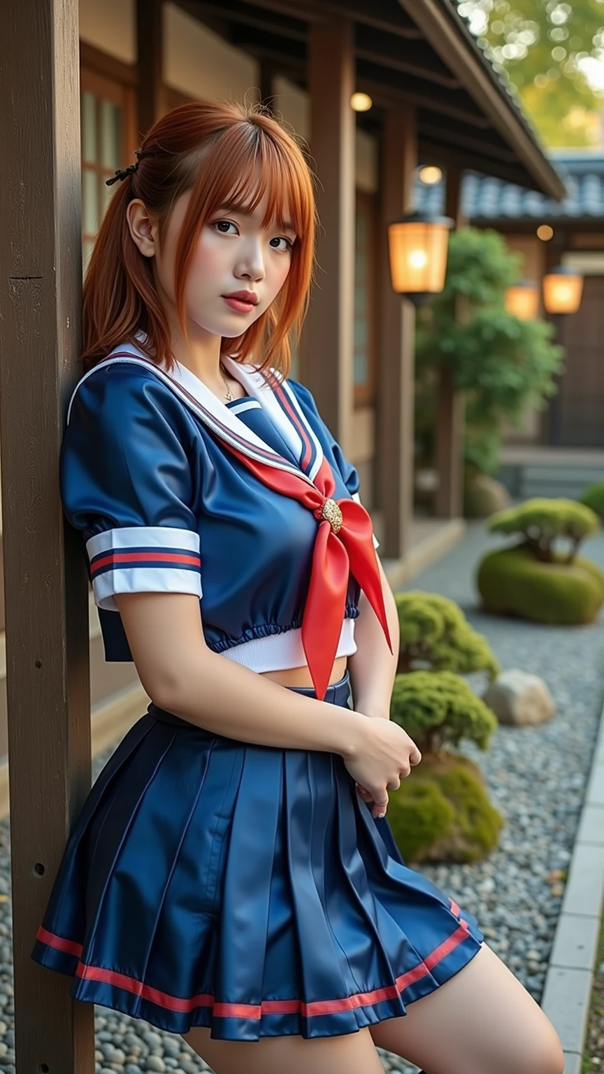 Kasumi, brown eyes, (best quality, ultra-detailed), (realistic:1.37), beautiful and detailed face, ultra-realistic texture, delicate face, delicate body, strong red lipstick, bright colors. High definition, 8K. expression with a slight sweet smile