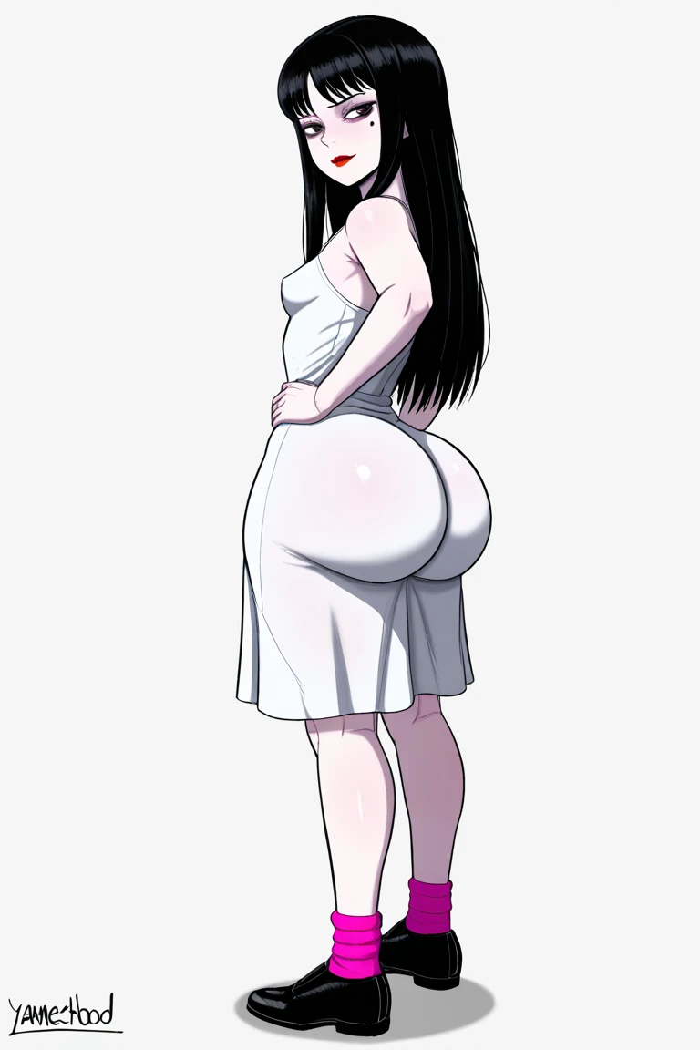 fully-naked Jadechan, Code Geass/Jackie_Chan_adventure crossover, short black hair, brown eyes, uncensored, Jadechan as the main focus, short hair, solo, alone, ample bosom, clean lines, very plump breasts, slim stomach, tiny waist, sexy legs, short height,