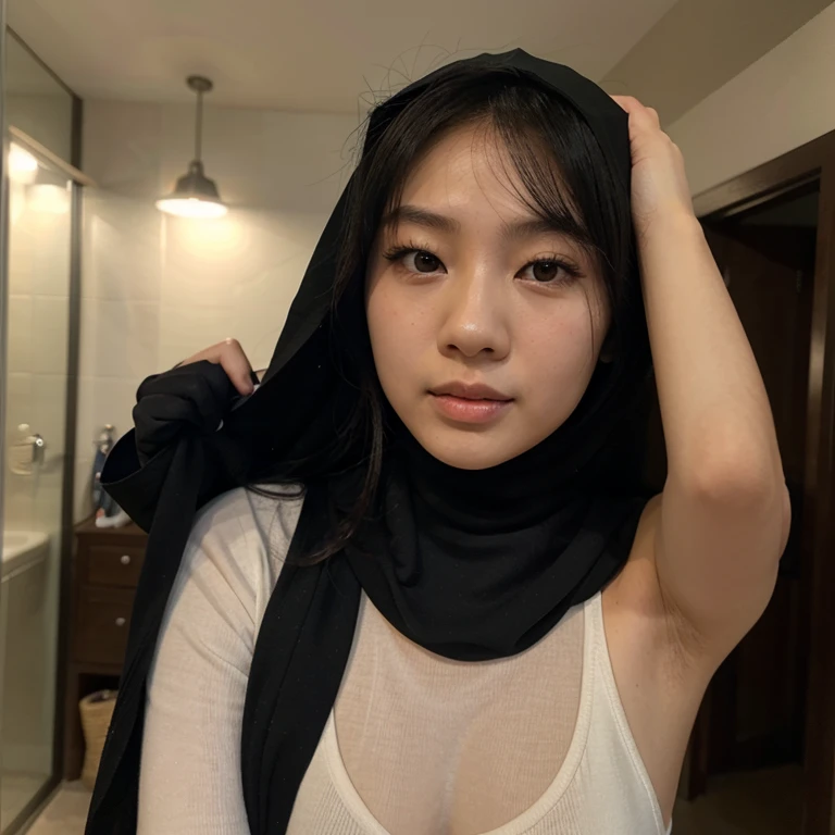 Lace Wearing flower lingerie, Naked, Angry pose, Angry face, (((HIJAB MALAY GIRL))), masutepiece, High quality, UHD 45K, Realistic face, Realistic skin feeling , A Malaysian Lady, 8 years old, , Very cute and baby-like face, (((FLAT CHEST))), (MATRIX WORLD), ((look In front at the camera and SADNESS)), ((())), (((CUTE GIRL))), ((PASTEL BLACK LIPS)), ((PASTEL LIGHT BGOLD BLACK)), ((CHUBBY)), ((UNDRESS)). background the stars are twinkling, Squatting.
